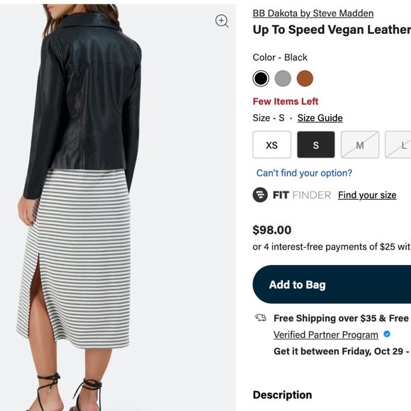 Black Leather Jacket NWT Small - Picture 2 of 9